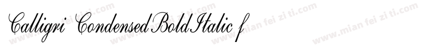 Calligri CondensedBoldItalic font字体转换